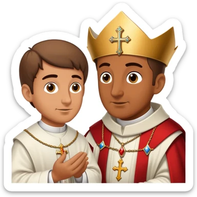 italian XV century duke talking to priest sticker