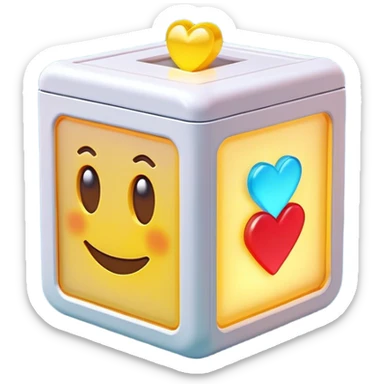 Clash of Clans aesthetic: Cinematic Playful Pixel 3D Health Box Portrait Emoji, rendered in a 3D vector-style similar to standard emojis with minimal shading and bold, simplified shapes. A compact, distinct form with signature details, softly glowing with a pixelated adventure charm. Simplified yet unmistakably iconic, highly detailed and consistent, glowing with a soft radiance and high shine. Stylized with a touch of classic pixel-art charm and a soft glowing outline, capturing the essence of a beloved gaming relic with a friendly, playful manner! sticker