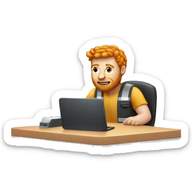 ginger guy overlookin an engineer on his computer sticker