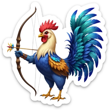 rooster archer sticker