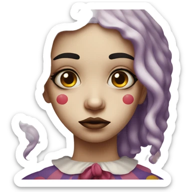 Sad girl clown emoji with a tears  sticker