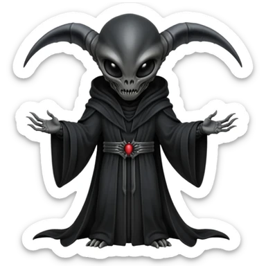 I need an emoji of a xenomorph alien in a sith robe sticker