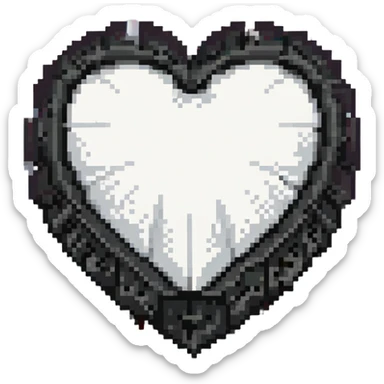 white goth heart, minimal, edgy, dark accents, no background sticker