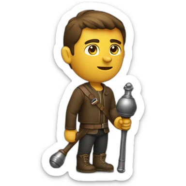 men with a macebell sticker