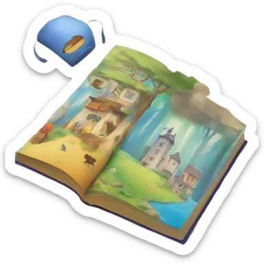 a storybook with colour cover sticker