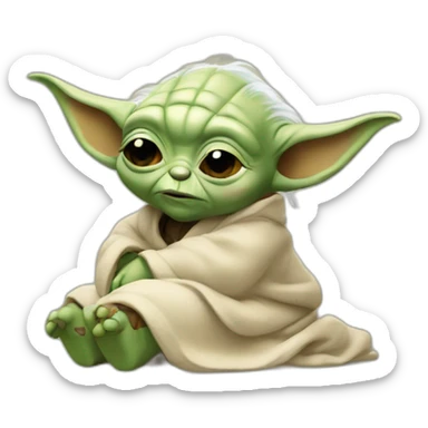 Bebe yoda qui dort sticker