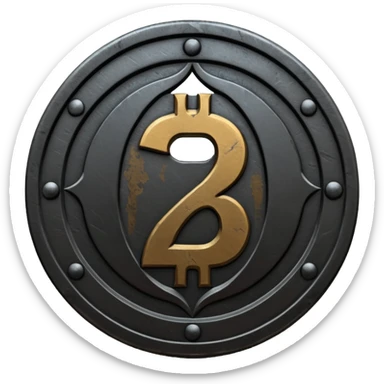 Minimal emoji, gothic metal coin made of black steel, engraved number 2 at the center, ancient industrial aesthetic, worn metal texture, no glow, no neon, flat emoji design, centered, transparent background sticker