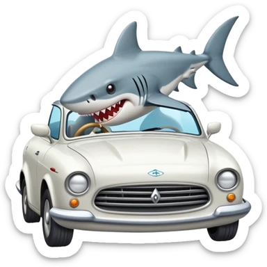 Shark Driving car sticker