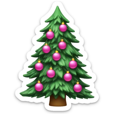 christmas tree with pink decorations  sticker