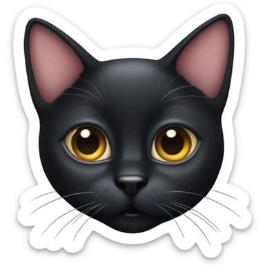 Heart eyes black cat sticker