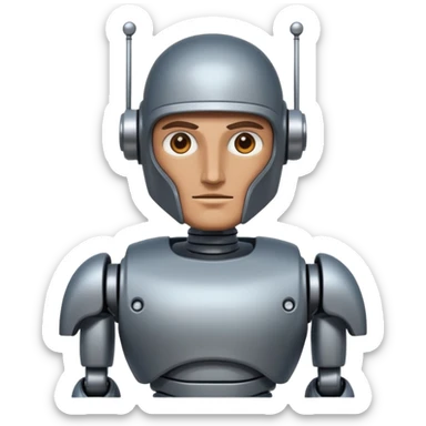 Greek Robot a giant and have good body made of iron and a good face like greek gods  sticker