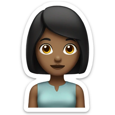 Girl with a black Bob  sticker