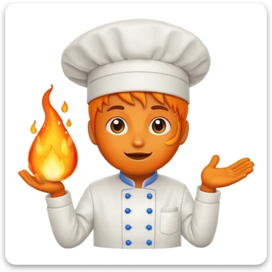 emoji mascotte goute enflammée en chef de cuisine sticker