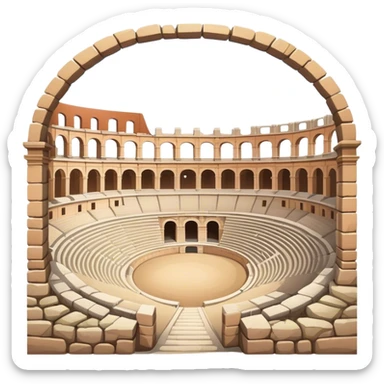 Pula Arena Landmark Emoji – Depicting the Roman amphitheater with its large stone arches. sticker