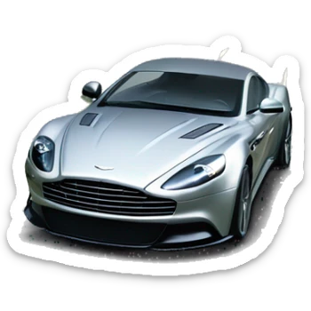 James bond driving an aston martin vanquish through scotland highland landscape sticker
