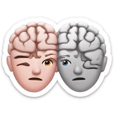 Half brain half heart sticker