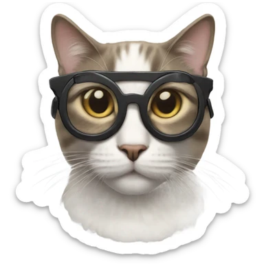 A cat wearing googles  sticker