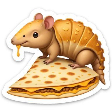 make a blend of a quesadilla and a armadillo sticker