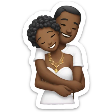 romantic embrace with jewelry sticker