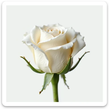 realistic white rose, gently swaying, transparent background, animated gif sticker
