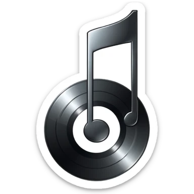 music note with a music disc sticker
