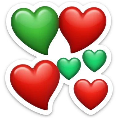 heart emoji that's half red, half green sticker