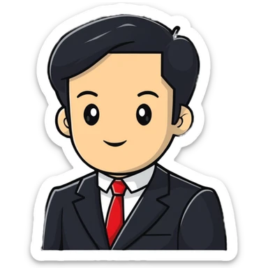 Professional diplomat in formal attire at international meeting sticker