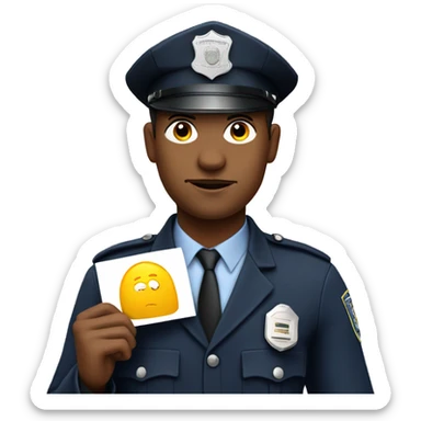 policeman holding a placard with Personal Data written on it sticker