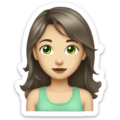 make a sticker of a girl with a green-eyed cat sticker