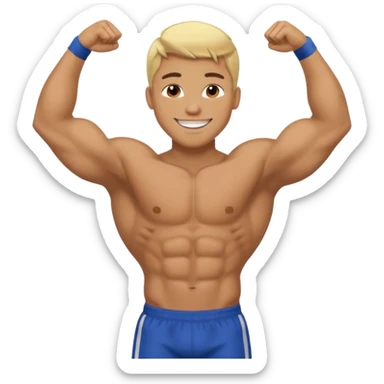 blonde black male athlete sticker
