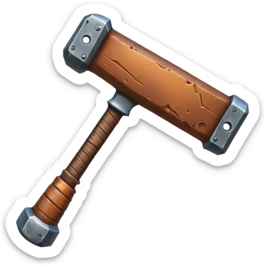 a big hammer weapon inspired by Soulmask, imposing, detailed, fantasy style, suitable for an emoji or icon sticker