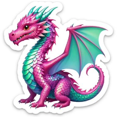 pink and mint dragon sticker