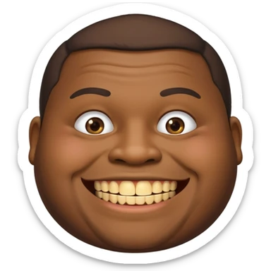 Fat black man missing half of front tooth sticker