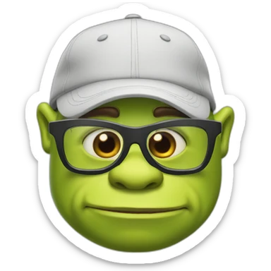 Shrek in a cap with lenses sticker