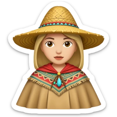 woman with pancho sticker