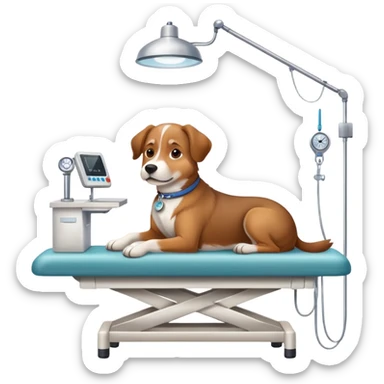 Dog at vet  sticker