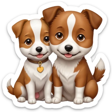 shizu dog sitting next to jack rassel dog sticker