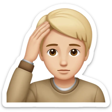 Face what the hand on the forehead sticker