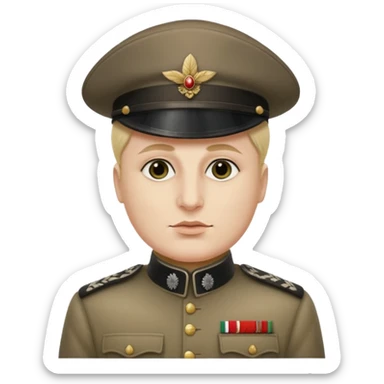 Mussolini com chapéu de penacho sticker