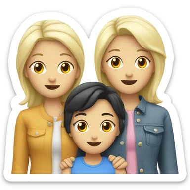 lesbian family with two asian girls two blonde girls sticker