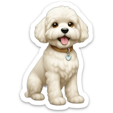 Bichon dog beige sticker