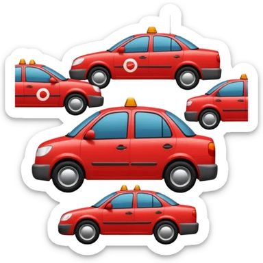create a realistic emoji showing a logistic car in a trafic situation sticker