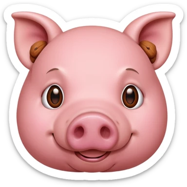 pig eating nuts sticker