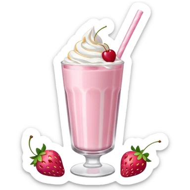 Strawberry milkshake sticker