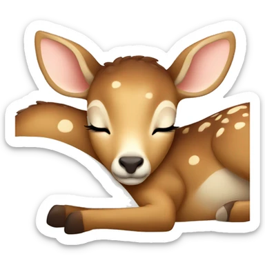 cute deer sleeping sticker