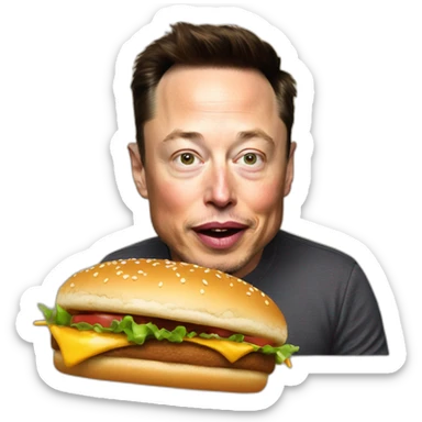 Create emoji Elon Musk eating burge sticker