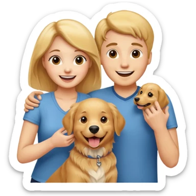 couple and their pet dog sticker