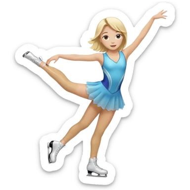 Make a female figure skater with blonde hair sticker
