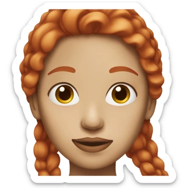 Woman red hair with cream on her face  sticker