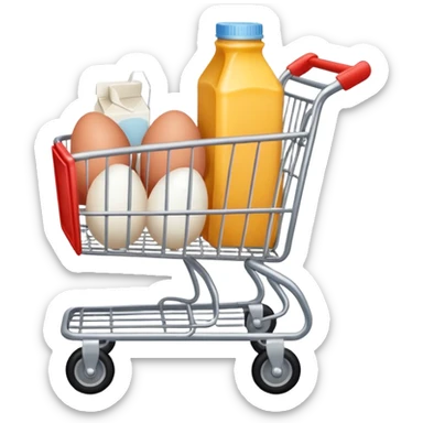 carrito de compras leche huevos carne pues que se vean sticker